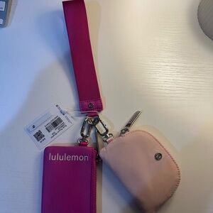 Lululemon Athletica Pink Wristlet and Pouch